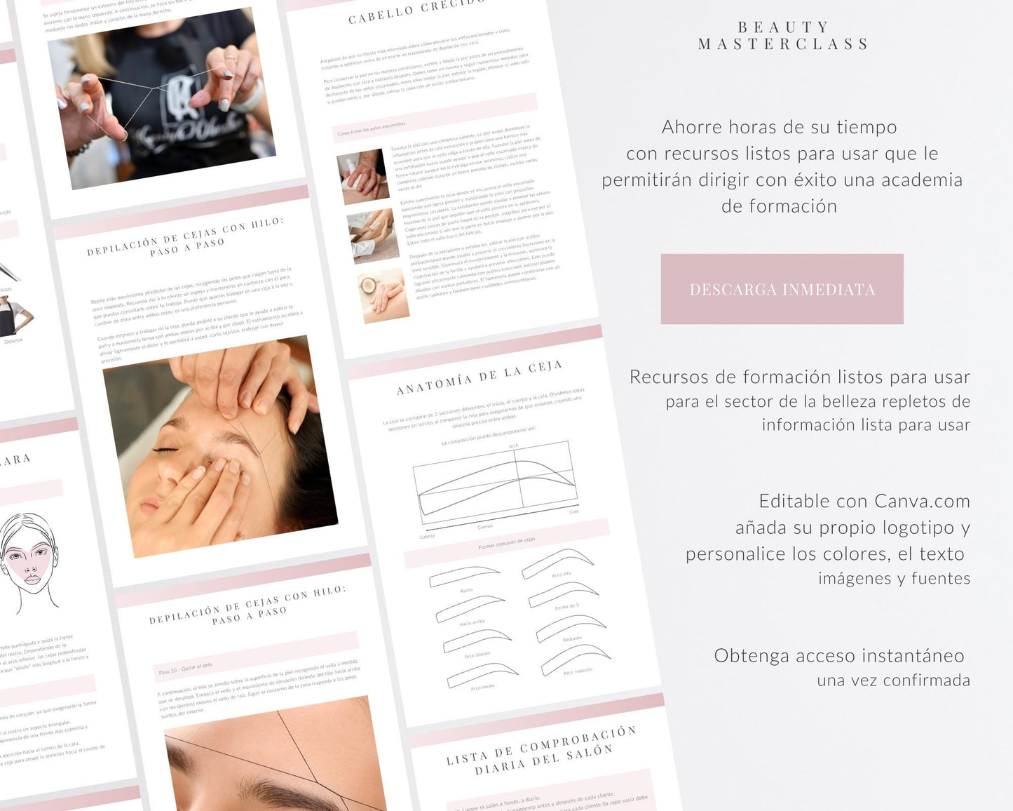 Spanish Eyebrow Threading Editable Training Manual