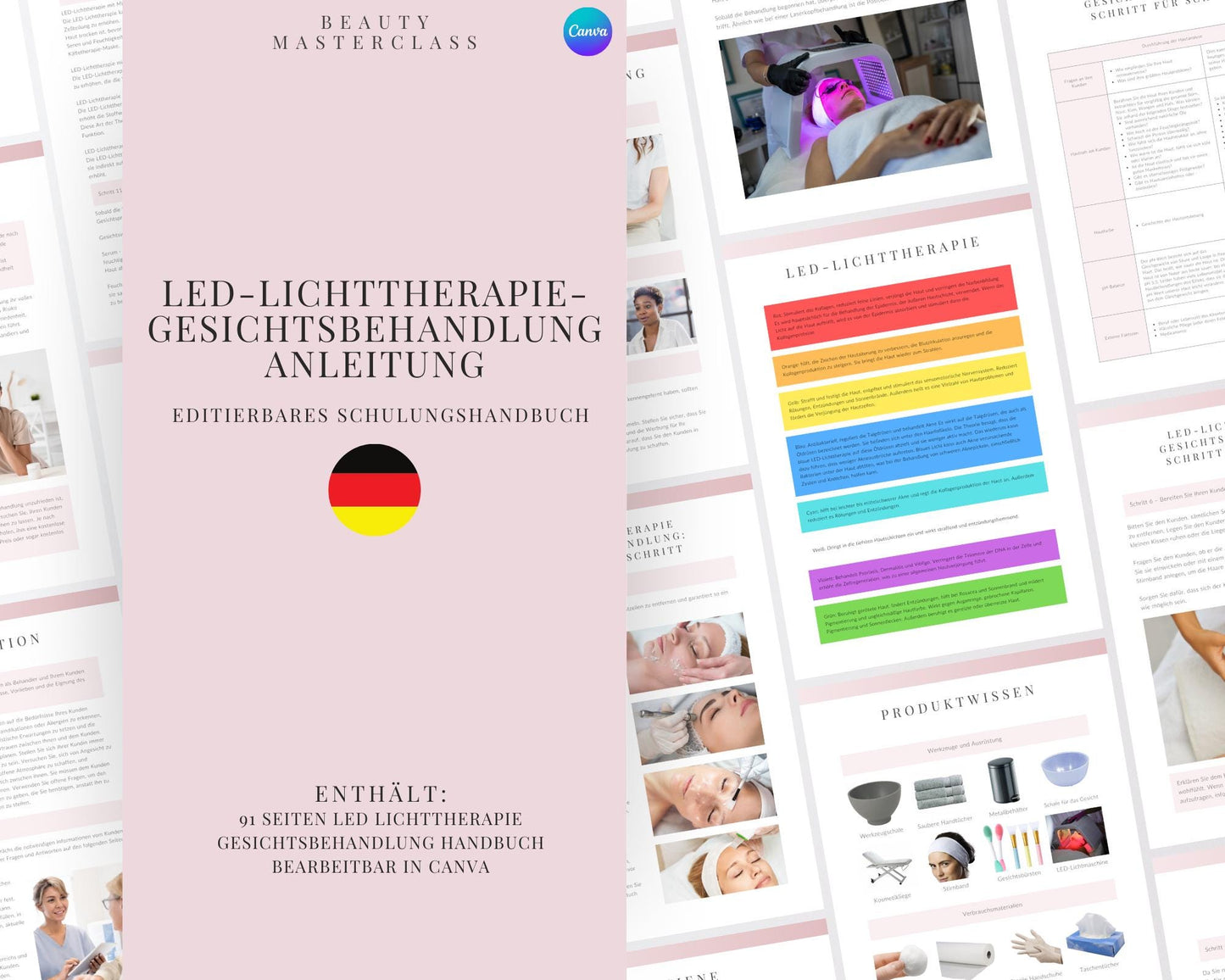 German LED Light Therapy Facial Editable Training Manual
