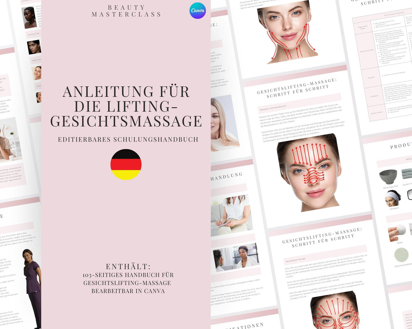 German Face Lift Massage Editable Training Manual