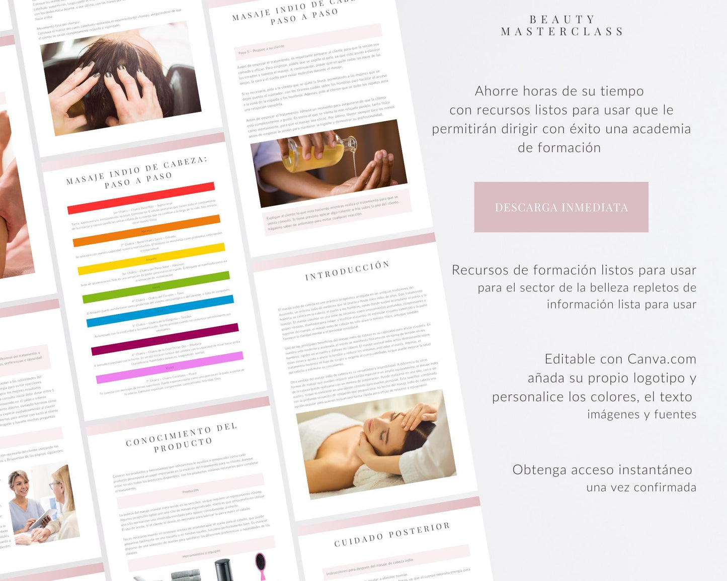 Spanish Indian Head Massage Editable Training Manual