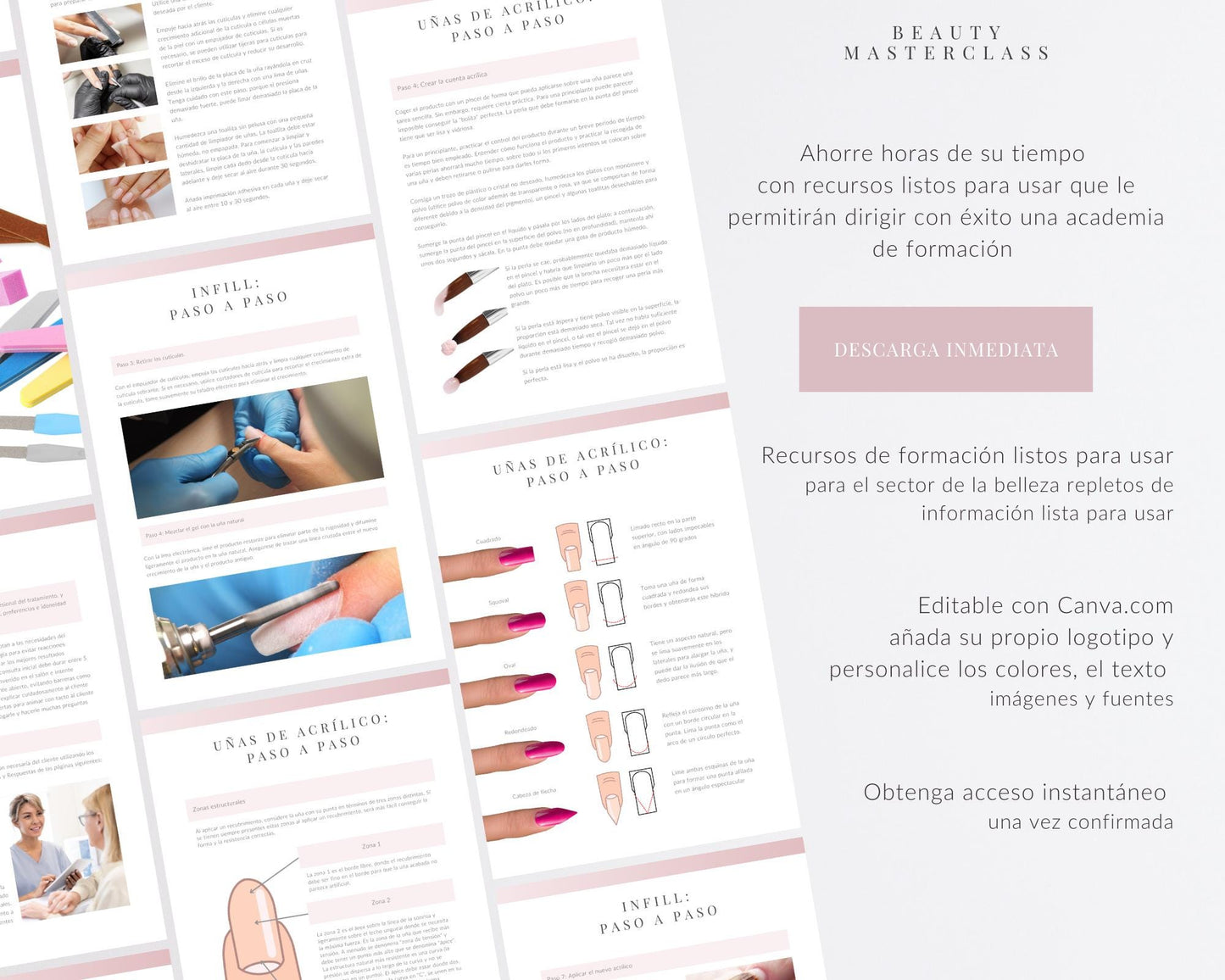 Spanish Acrylic Nails Editable Editable Training Manual