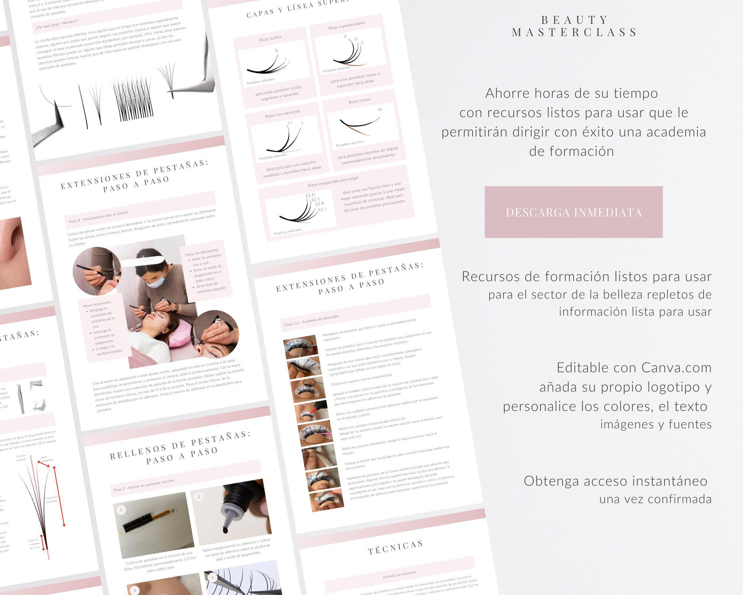 Spanish Hybrid and Volume Lash Extension Editable Training Manual