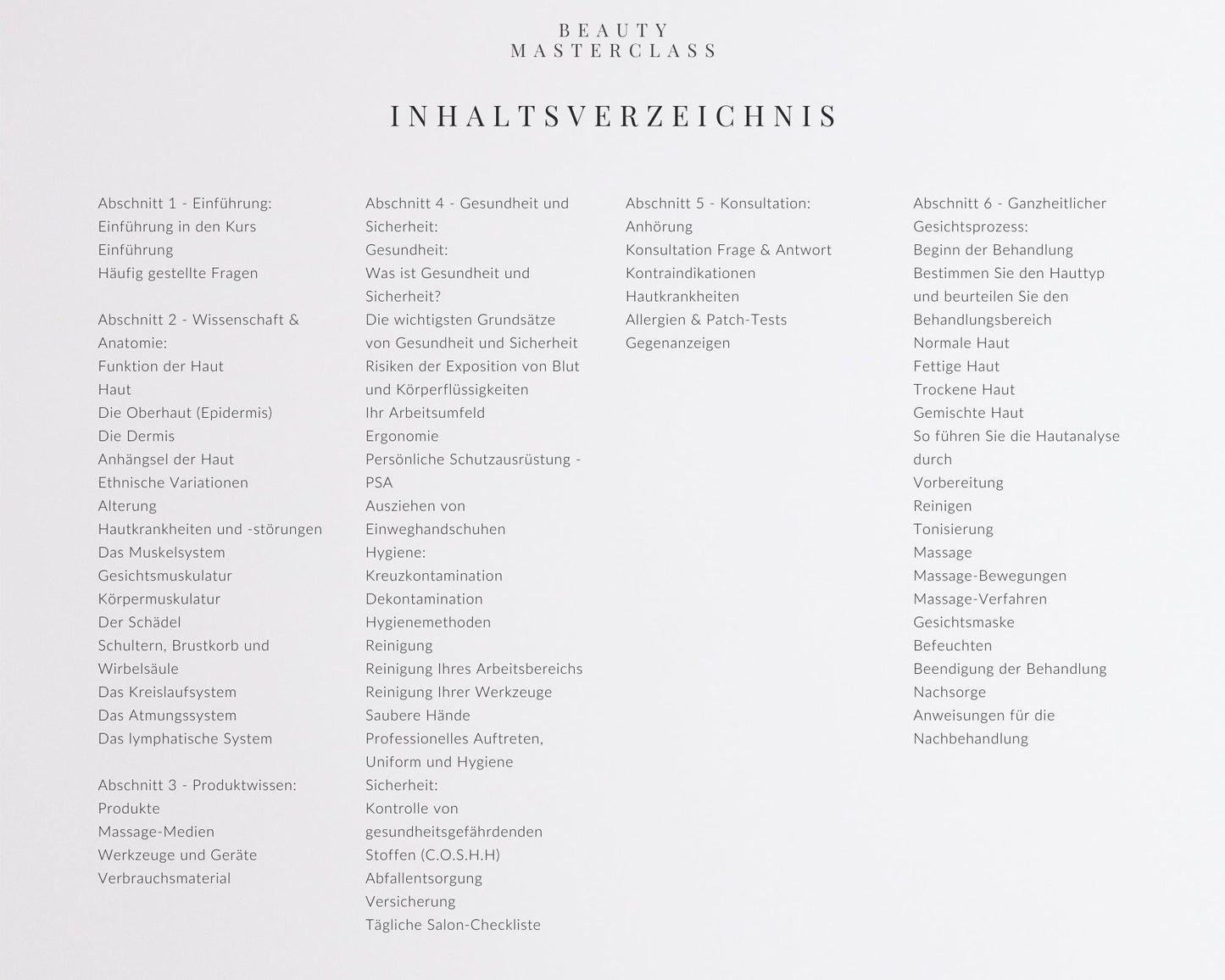 German Holistic Facial Editable Training Manual