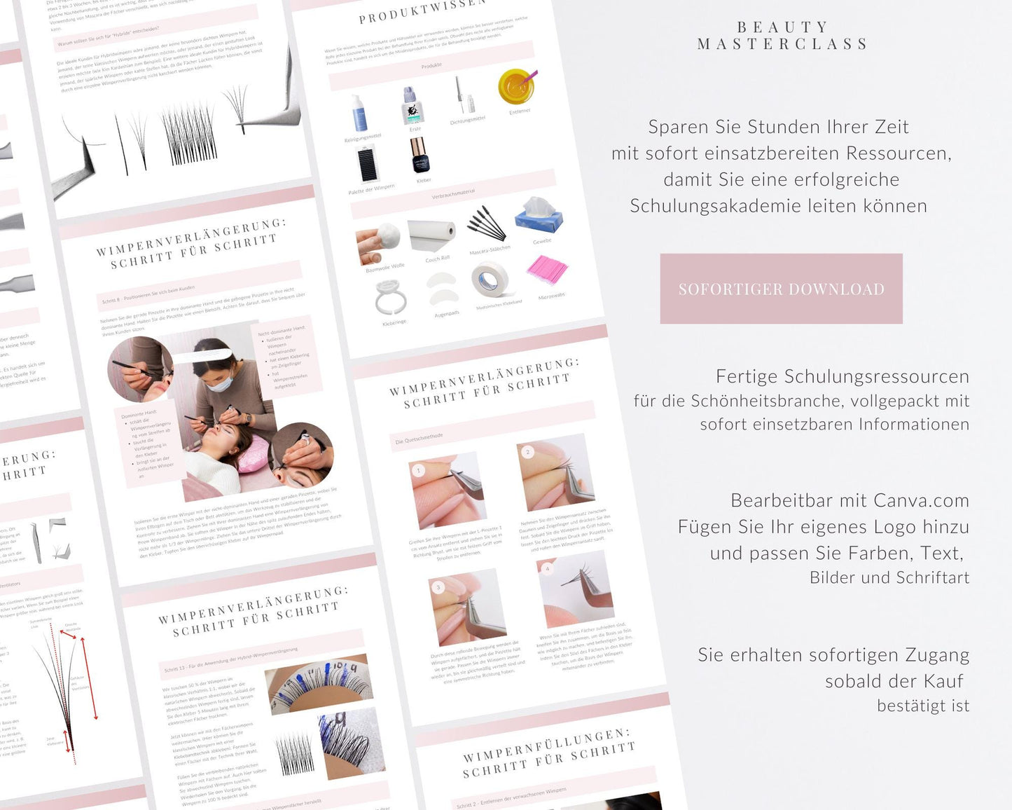 German Hybrid and Volume Lash Extension Editable Training Manual