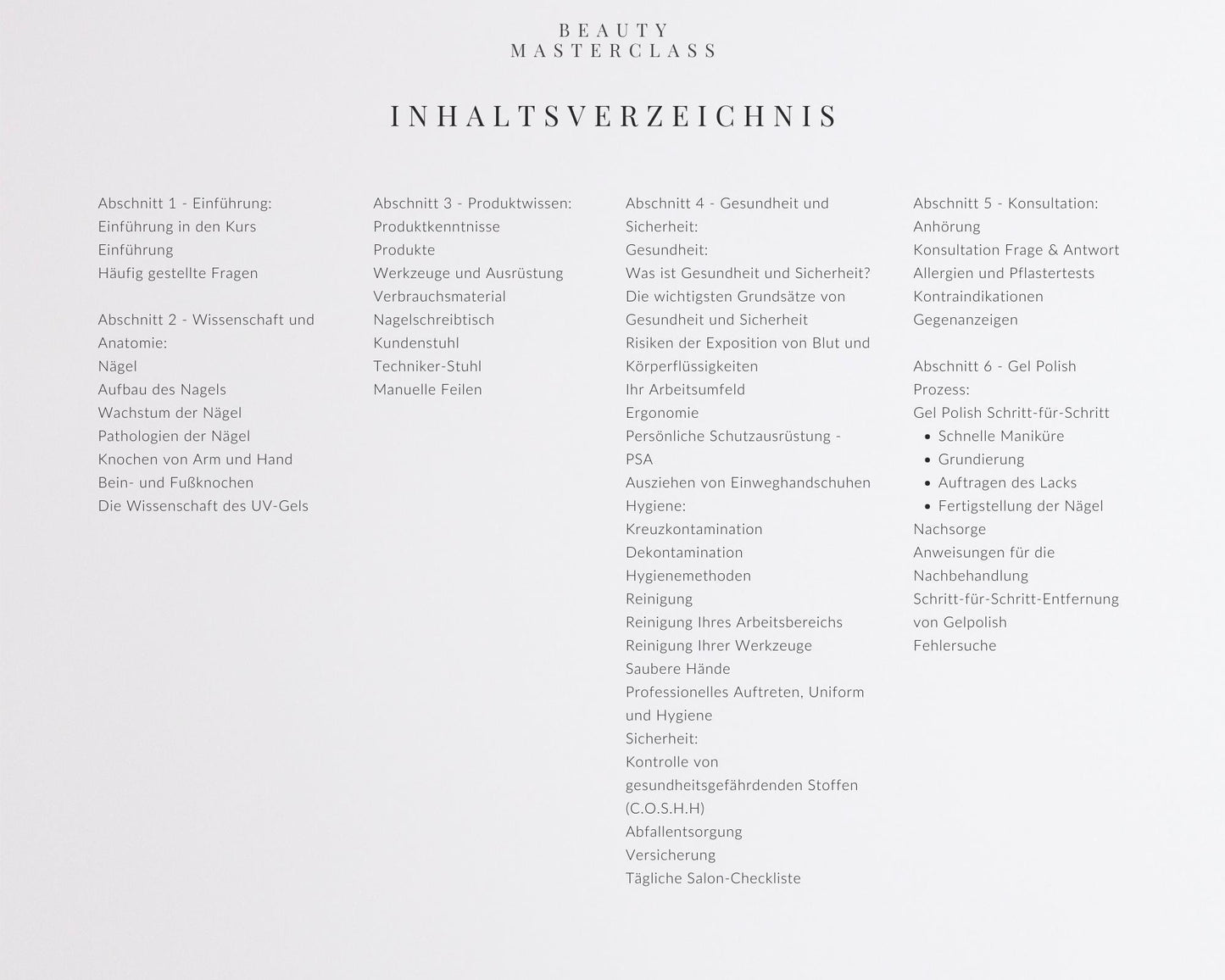 German UV Gel Polish Editable Training Manual