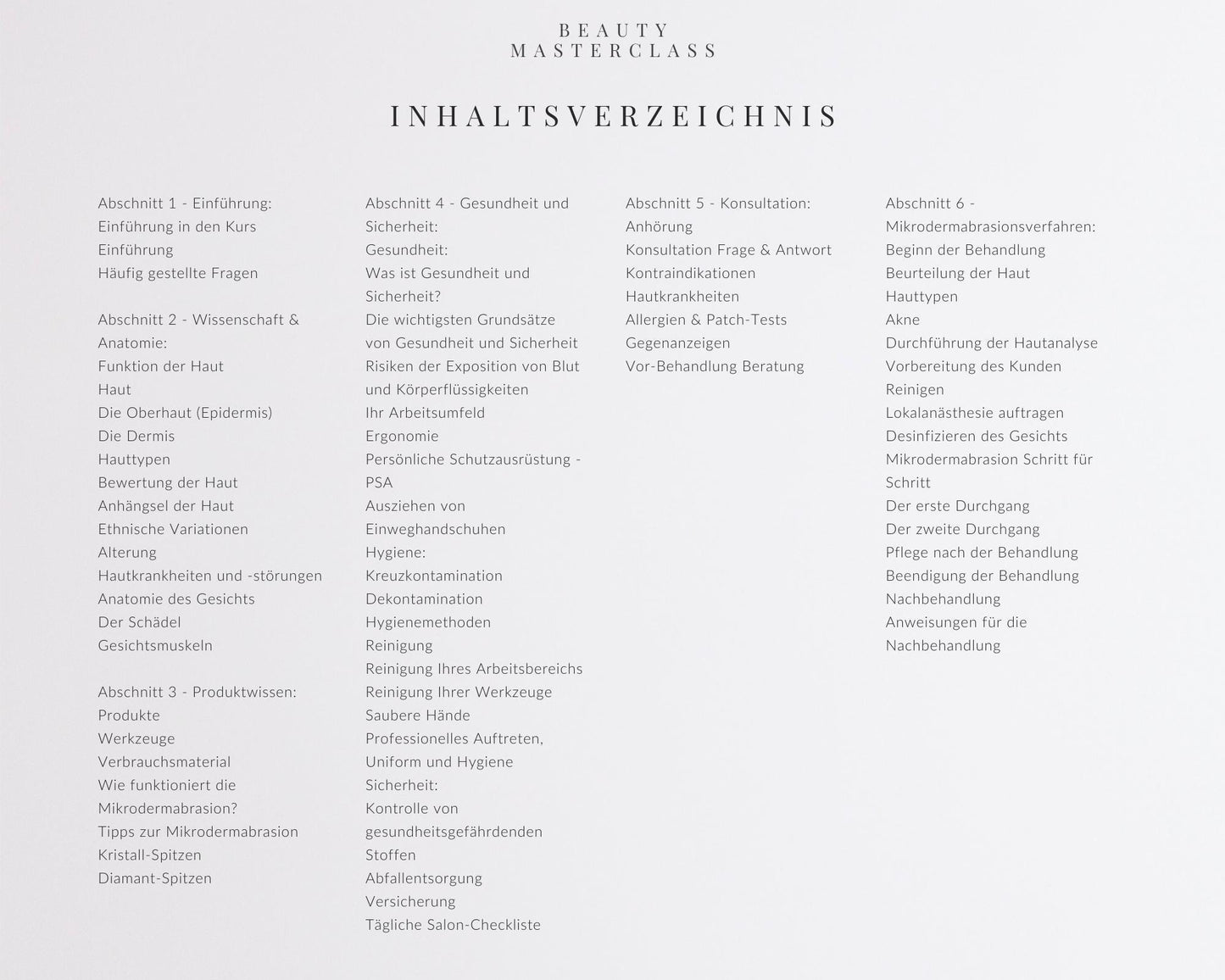 German Microdermabrasion Facial Editable Training Manual