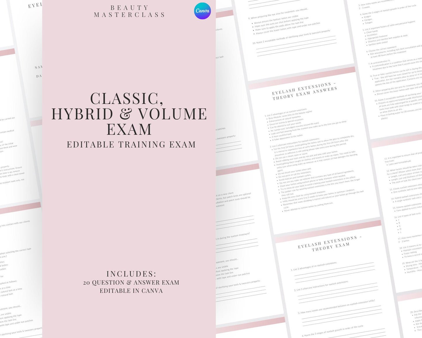 Classic, Hybrid and Volume Eyelash Extension Theory Exam