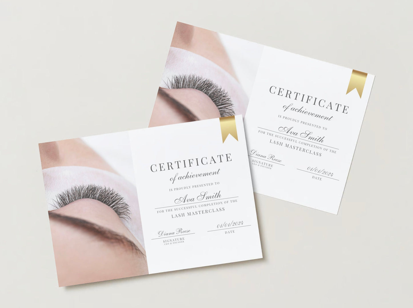 Editable Beauty Course Certificate | Canva Template