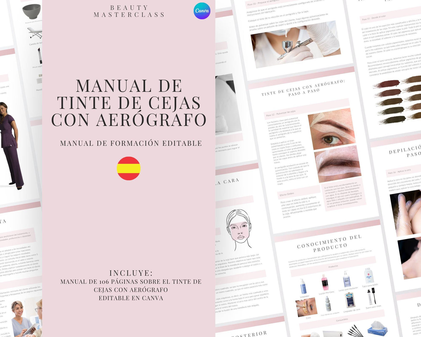 Spanish Airbrush Brow Tint Editable Training Manual