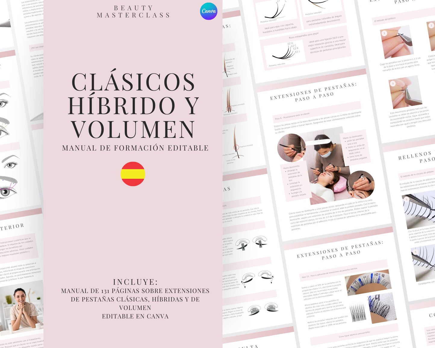 Spanish Classic Hybrid and Volume Lash Extension Editable Training Manual