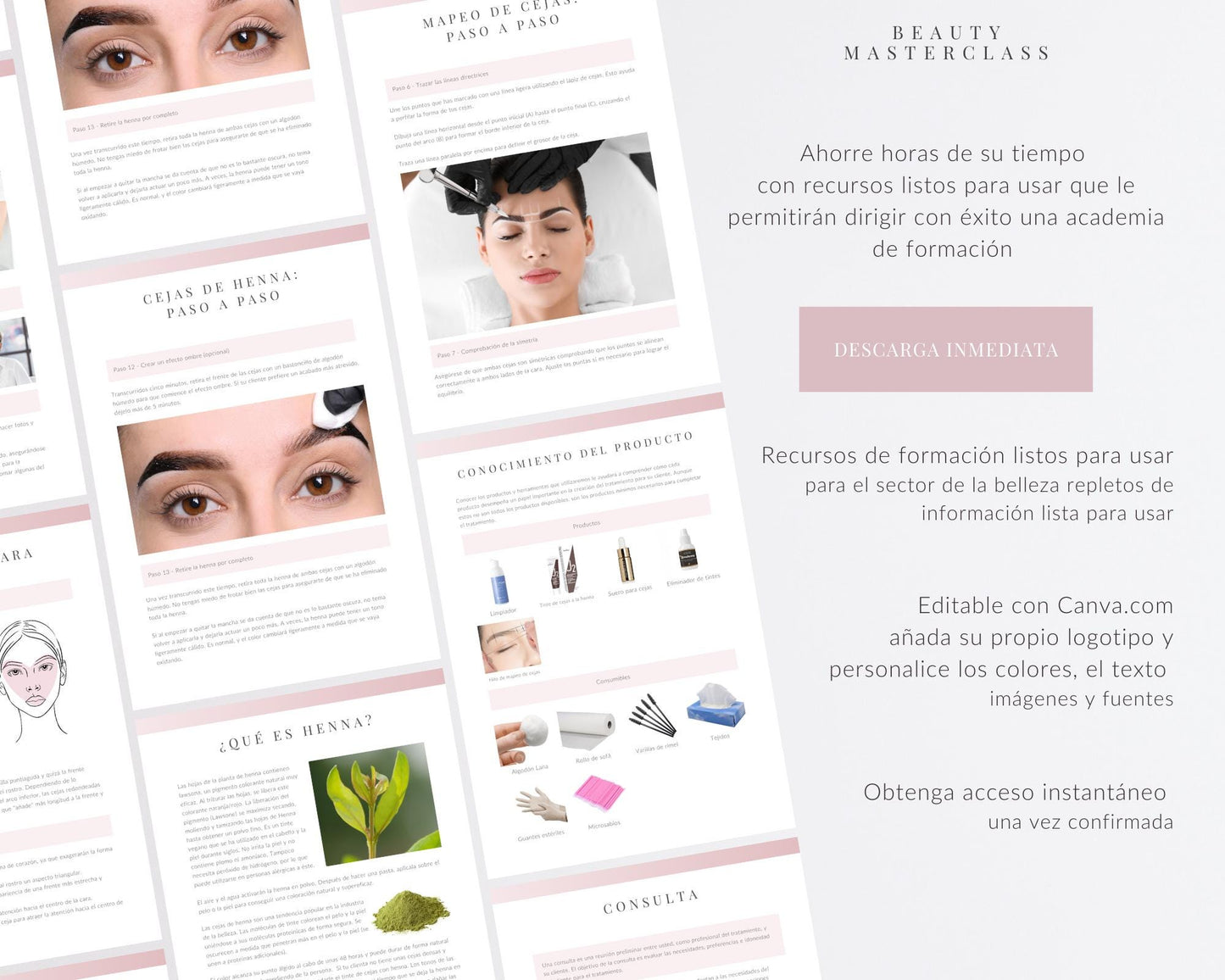 Spanish Henna Brow Editable Training Manual