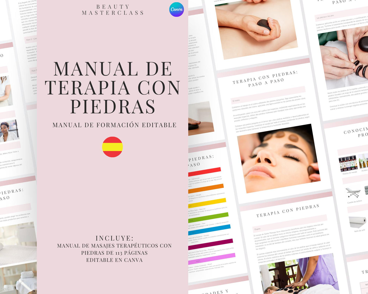Spanish Stone Therapy Massage Editable Training Manual