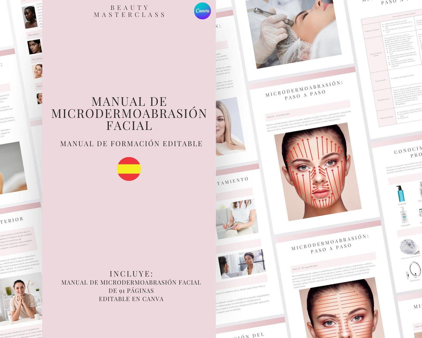 Spanish Microdermabrasion Facial Editable Training Manual