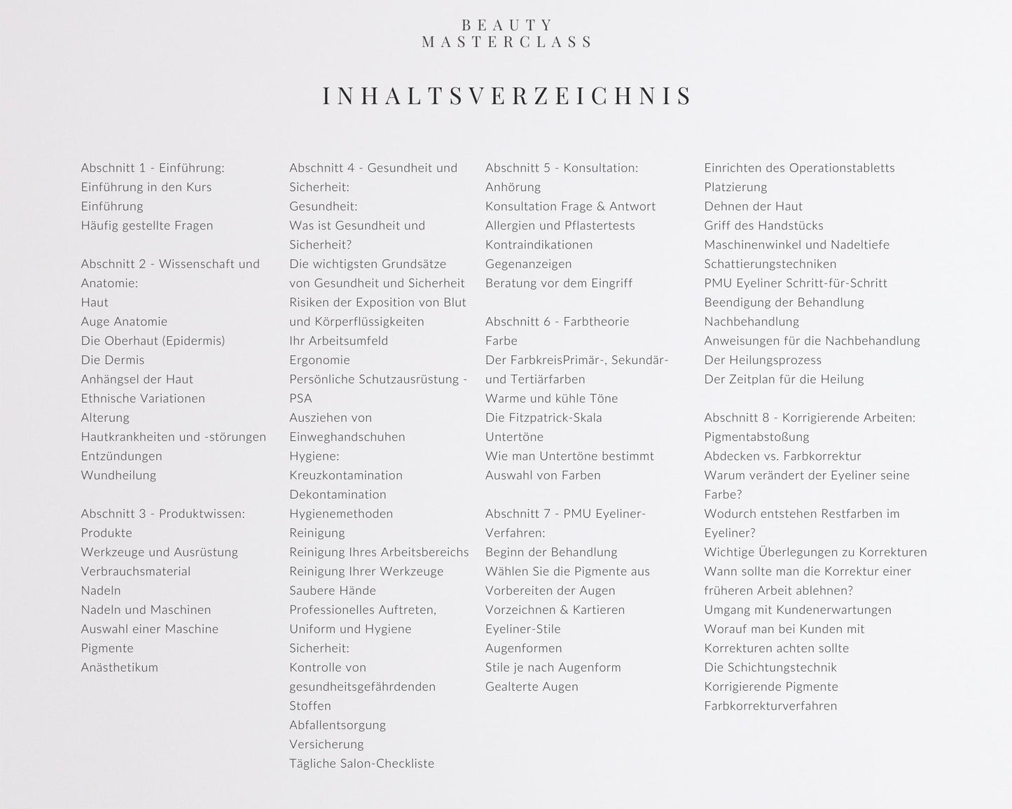 German PMU Eyeliner Editable Training Manual